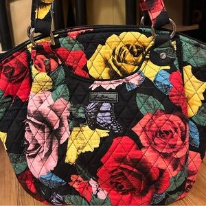 Vera Bradley Floral Havana Rose Shoulder Purse
